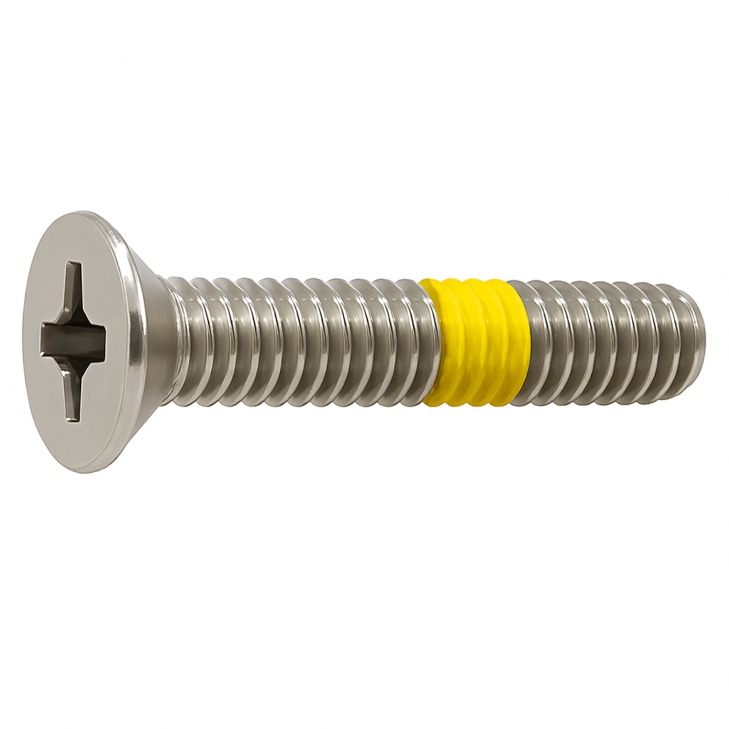 M6-1.0 X 12MM PHIL FLAT M/S ZINC YELLOW NY PATCH